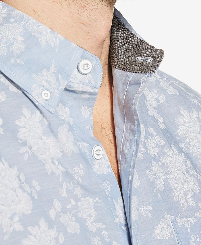 Weatherproof Vintage Men's Leaf-Print Cotton Chambray Shirt - Macy's