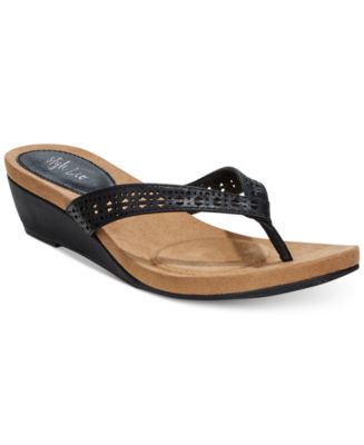 Style & Co Haloe Wedge Thong Sandals, Created for Macy's - Macy's