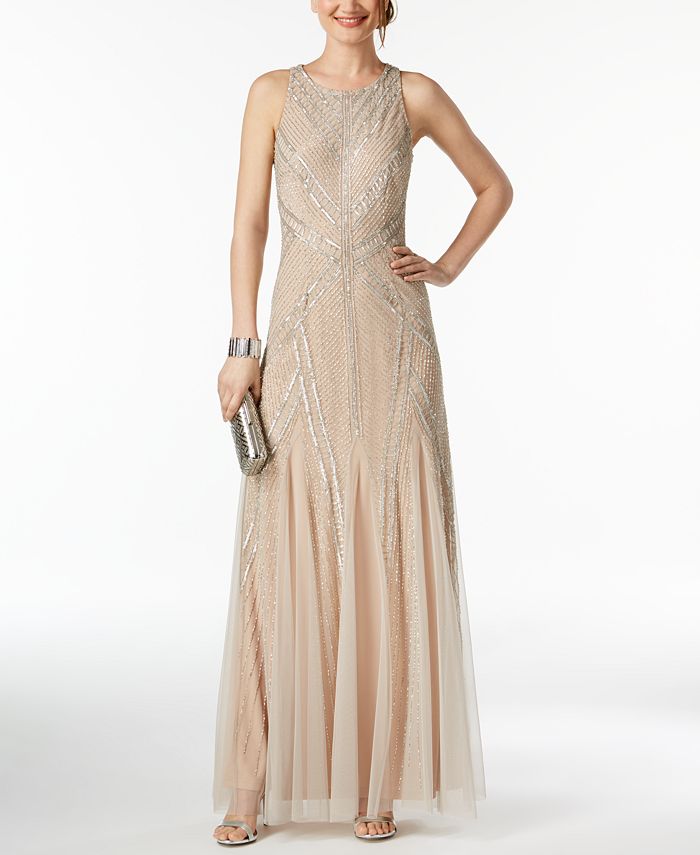 Adrianna Papell Beaded Gown & Reviews - Dresses - Women - Macy's