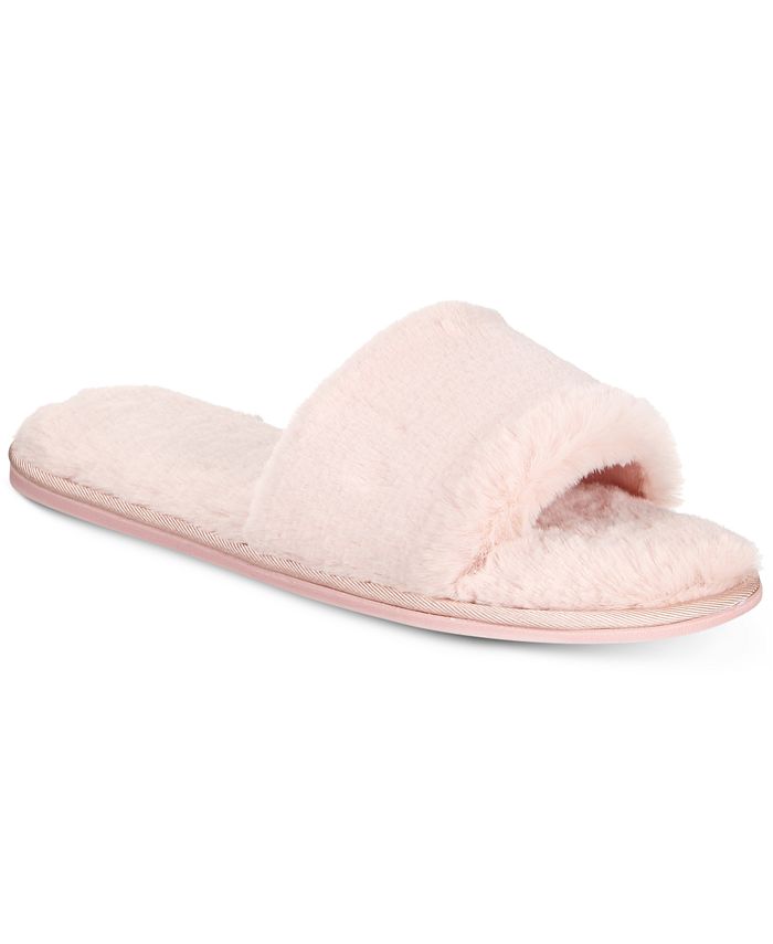 INC International Concepts I.N.C. Women s Faux Fur Slide Slippers