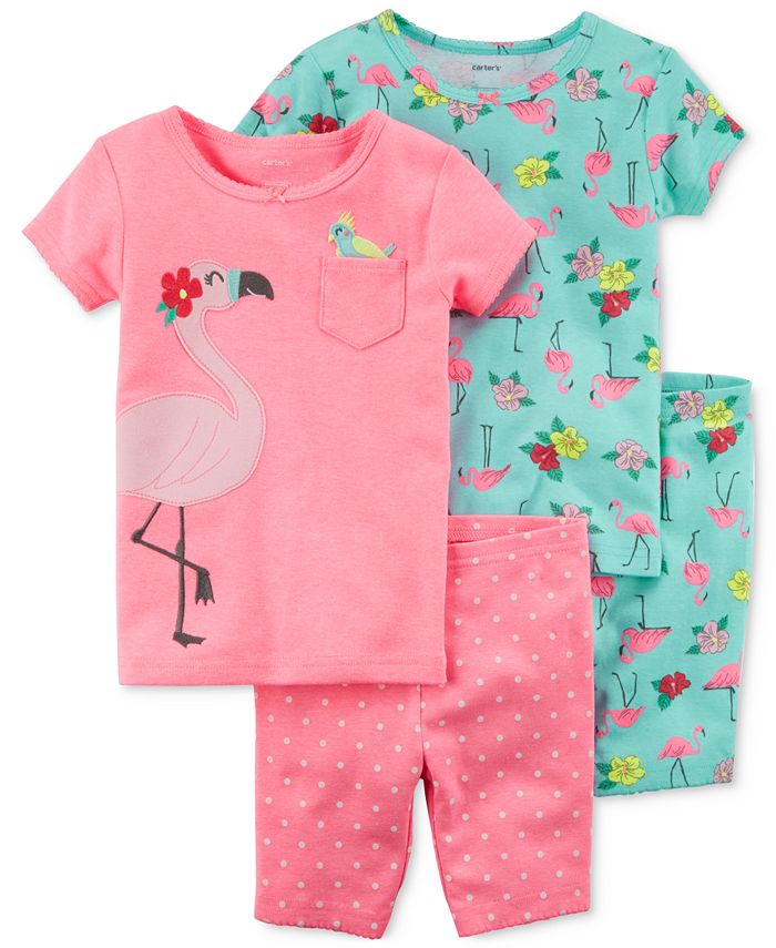 Carter's 4Pc. Flamingos Cotton Pajama Set, Toddler Girls Macy's