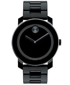 Unisex Swiss Bold Large Black Polymer Bracelet Watch 42mm 3600047