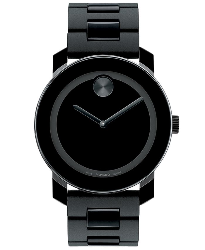 Movado - Unisex Swiss Bold Large Black Polymer Bracelet Watch 42mm 3600047