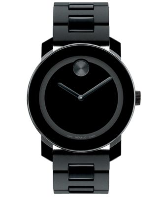 Movado Unisex Swiss Bold Large Black Polymer Bracelet Watch 42mm ...