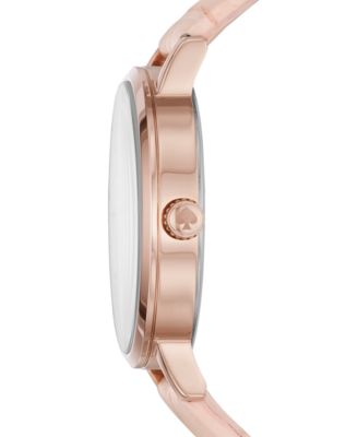 kate spade new york Women's Metro Pink Leather Strap Watch 34mm