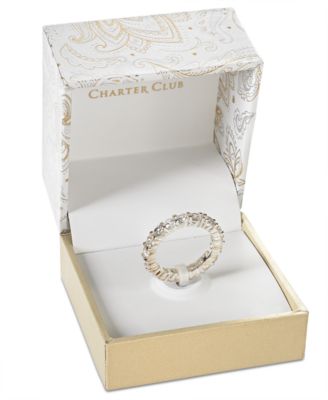 Crystal All-Around Ring in Fine Silver Plate, Created for Macy's