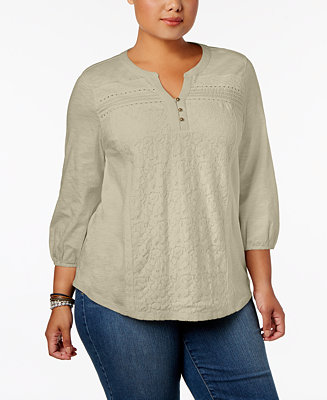 Style & Co Plus Size Lace Top, Created for Macy's & Reviews - Tops ...