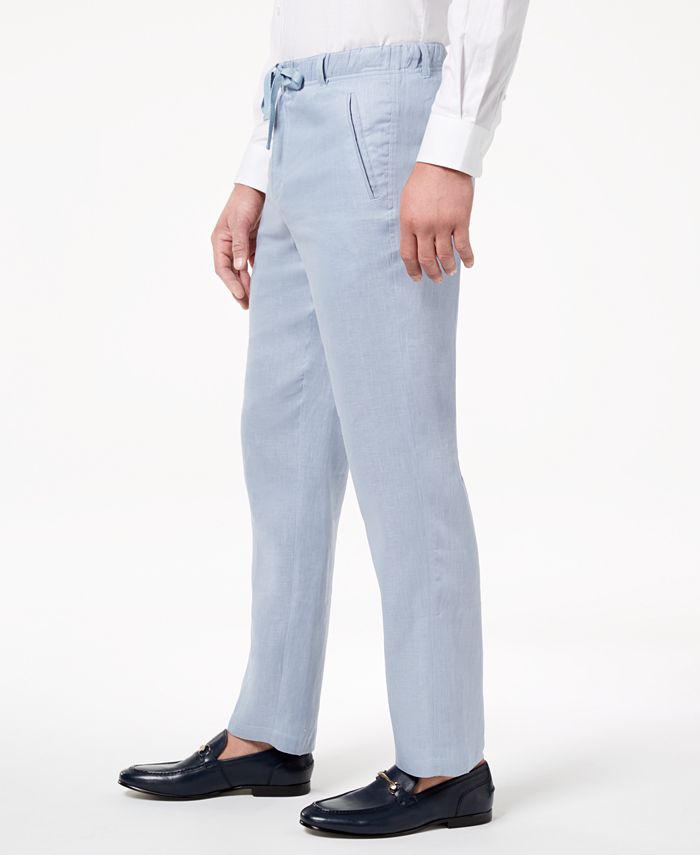 Tasso Elba Men's Drawstring Linen Pants, Created for Macy's Macy's