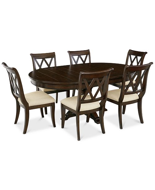 Furniture Baker Street Round Expandable Dining Furniture, 7Pc. Set