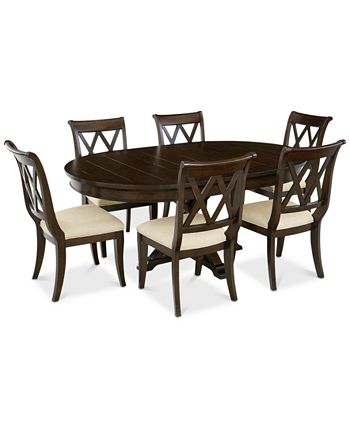 Furniture - Baker Street Round Dining , 7-Pc. Set (Dining Table & 6 Side Chairs)