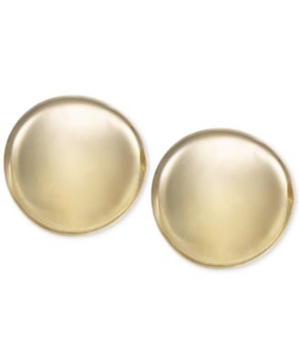 Macy's - 14k Gold Earrings, Button Stud