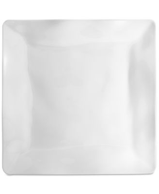 Ruffle Melamine Square Dinner Plates, Set of 4