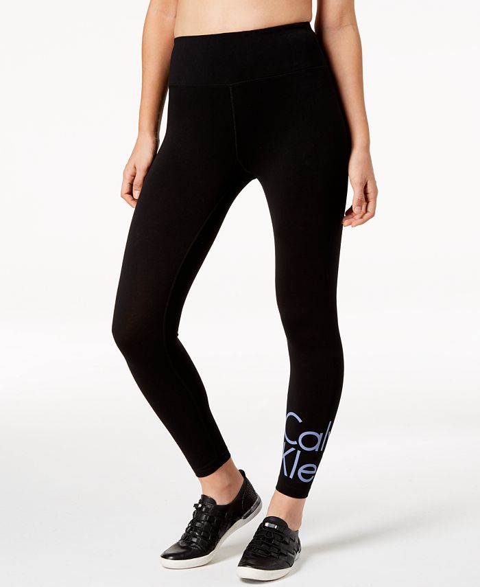 Calvin Klein High-Waist Logo Leggings - Macy's