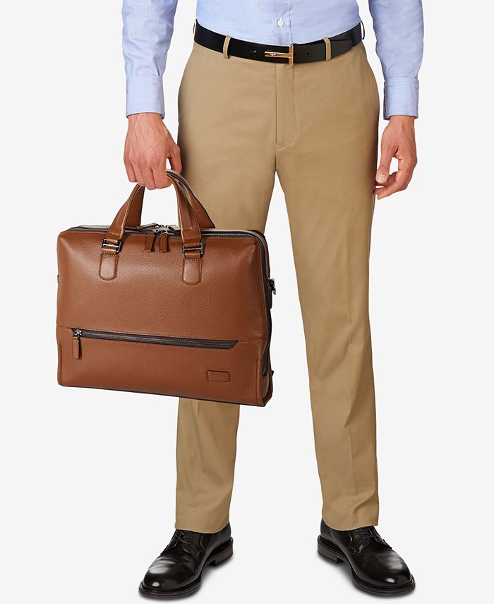 Tumi Men's Harrison Horton Double-Zip Leather Briefcase - Macy's