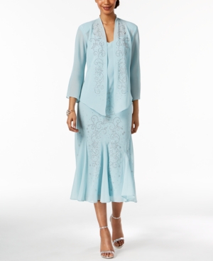 R & M Richards Sleeveless Beaded V-Neck Dress and Jacket