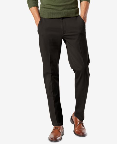 Мужские брюки Dockers Workday Smart 360 Flex Slim-Fit Khaki Stretch, цвет: Чёрный