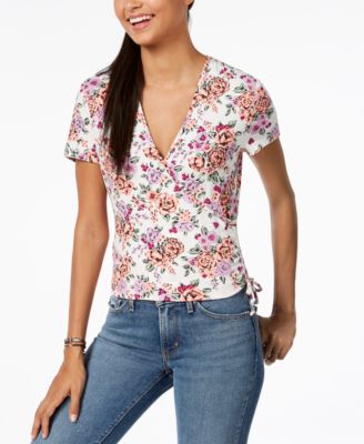 Ultra Flirt - Juniors' Cropped Wrap Top