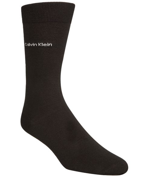 Носки Flat для мужчин, средней высоты, хлопок — Calvin Klein, цвет: Чёрный