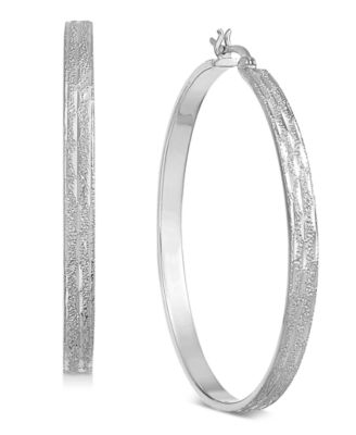 And Now This - Textured Flat Hoop Earrings