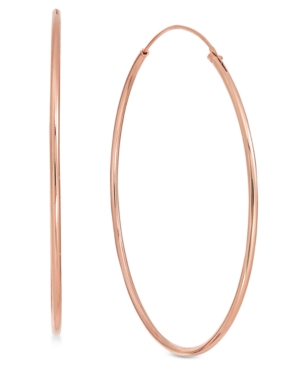 Essentials Large Fine Silver Plated Endless Wire Medium Hoop Earrings