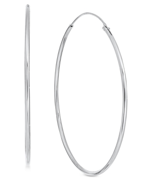 image of Essentials Large Plated Endless Wire Medium Hoop Earrings