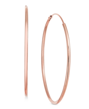 image of Essentials Large Gold Plated Endless Wire Medium Hoop Earrings
