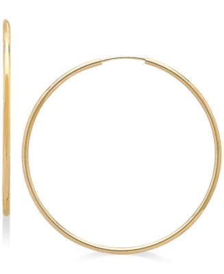 Polished Continuous Hoop Earrings in 14k Gold - Macy's