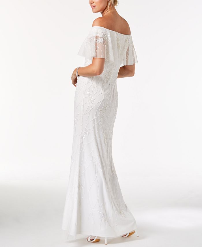 Adrianna papell off the shoulder beaded gown clearance