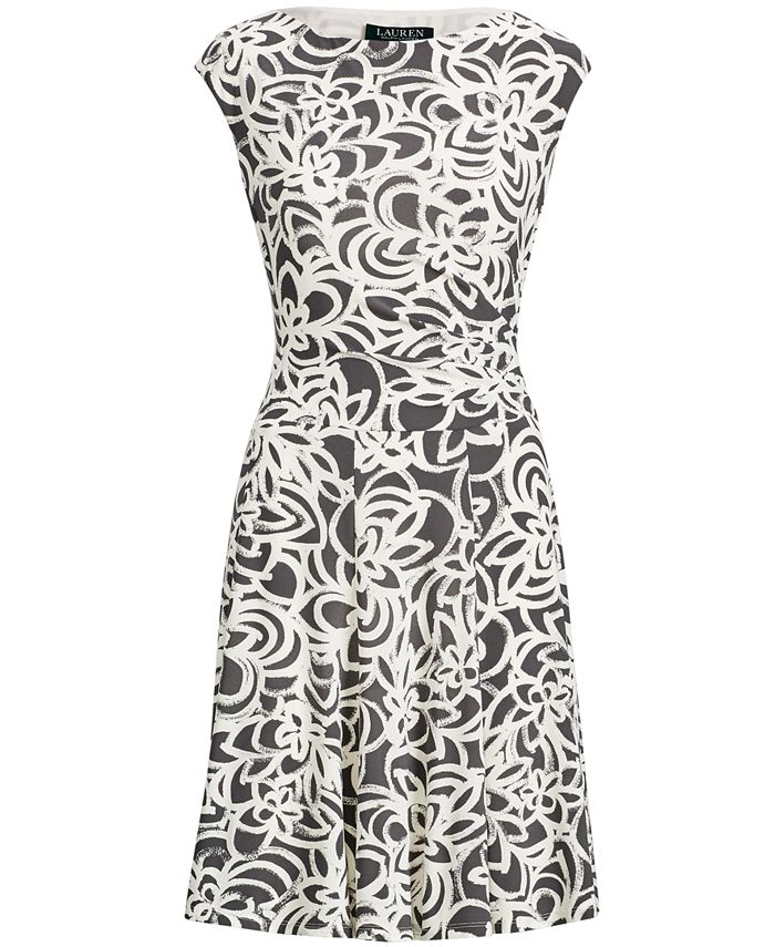 Lauren Ralph Lauren Petite Floral-Print Fit & Flare Dress - Macy's