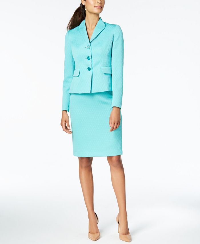 Le Suit Jacquard Three-Button Skirt Suit & Reviews - Wear to Work ...