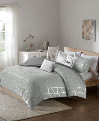 Raina Metallic 5-Pc. Comforter Set, Full/Queen