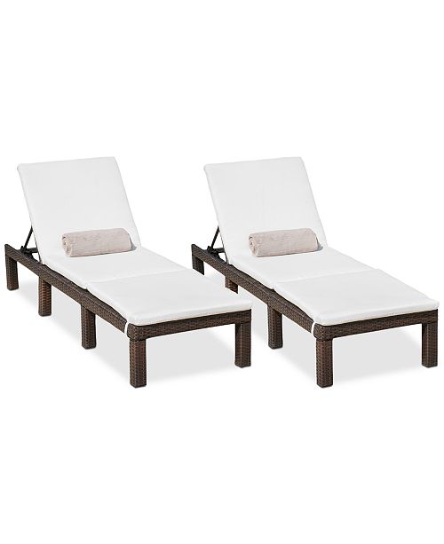 Noble House Wellington Outdoor Chaise Lounge Set Of 2