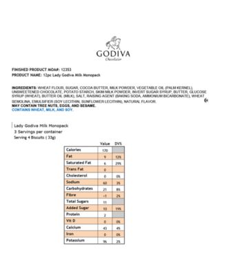 Godiva Lady Godiva 12-Pc. Milk Chocolate Biscuits