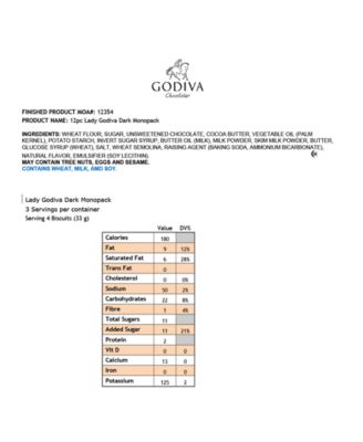 Godiva Lady Godiva 12-Pc. Dark Chocolate Biscuits