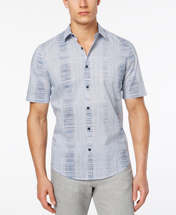 Alfani Men's Geometric Abstract Print Shirt, Created for Macy's - Macy's