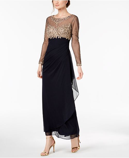 XSCAPE Embellished Ruched Gown, Regular & Petite Sizes & Reviews ...