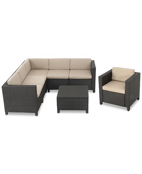 Furniture Ventura Outdoor 7 Pc Sectional Sofa Set Quick Ship