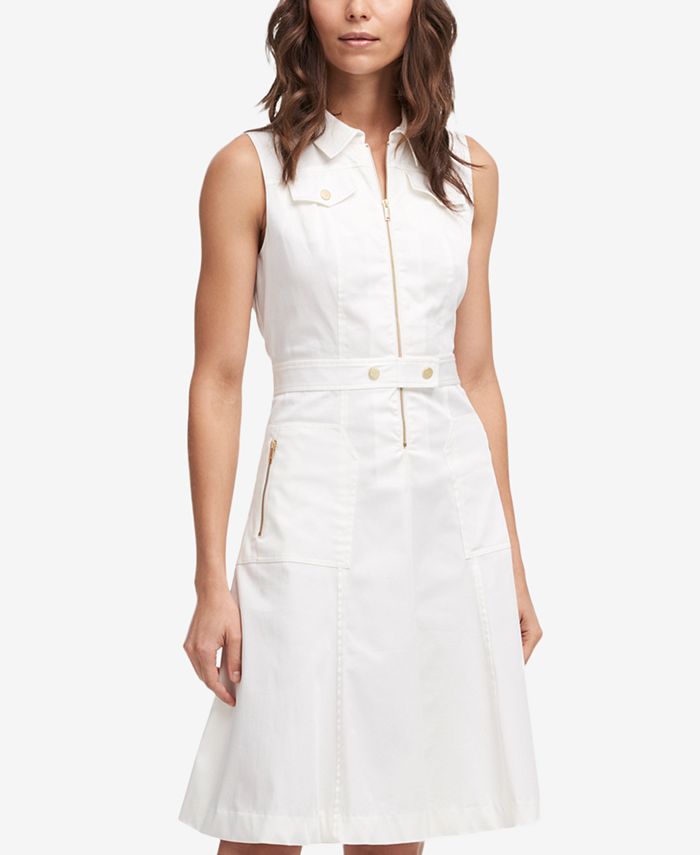 Zip front fit and flare deals dress