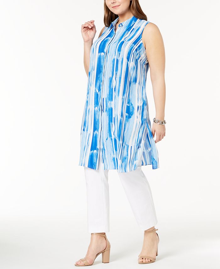 Alfani Plus Size Sheer Tie Hem Tunic main image 0