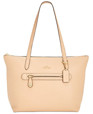 COACH Taylor Tote in Pebble Leather - Handbags & Accessories - Macy&#39;s