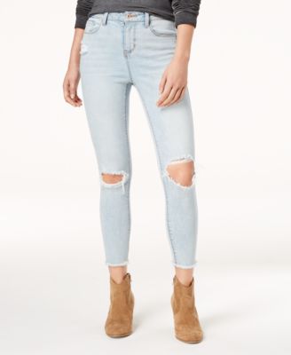 American Rag - Juniors' Ripped Ankle-Length Skinny Jeans