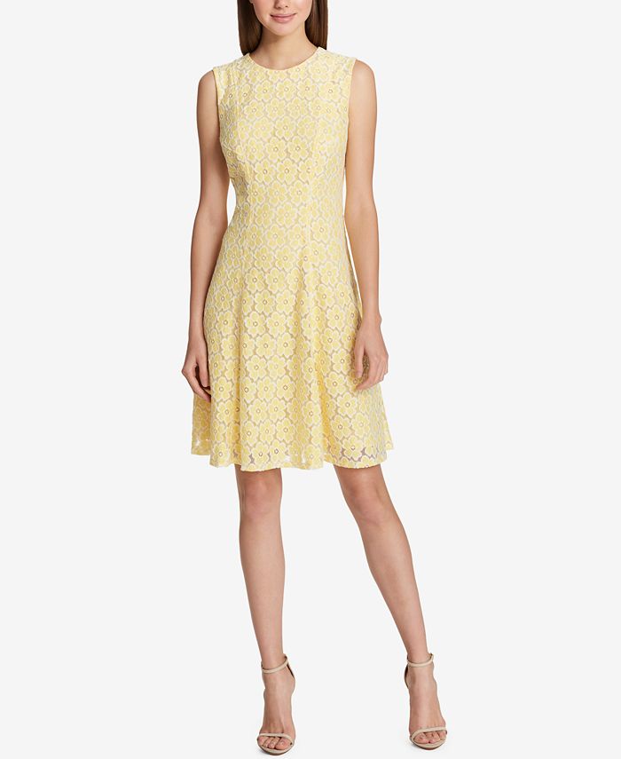 Tommy hilfiger dress yellow cheap
