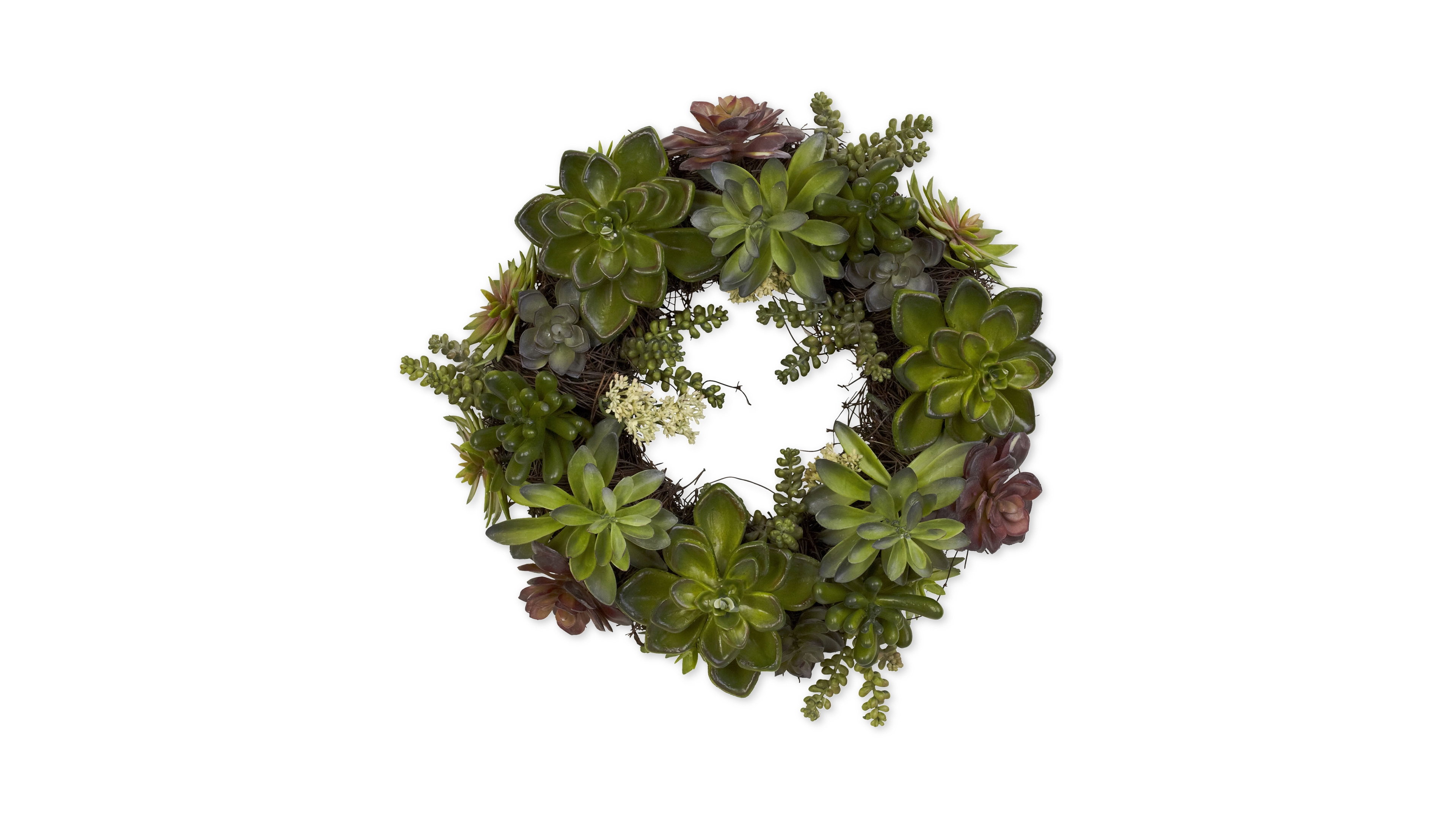 Nearly Natural 20" Artificial Succulent Wreath