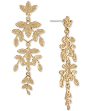image of Rachel Rachel Roy Gold-Tone Leaf Chandelier Earrings