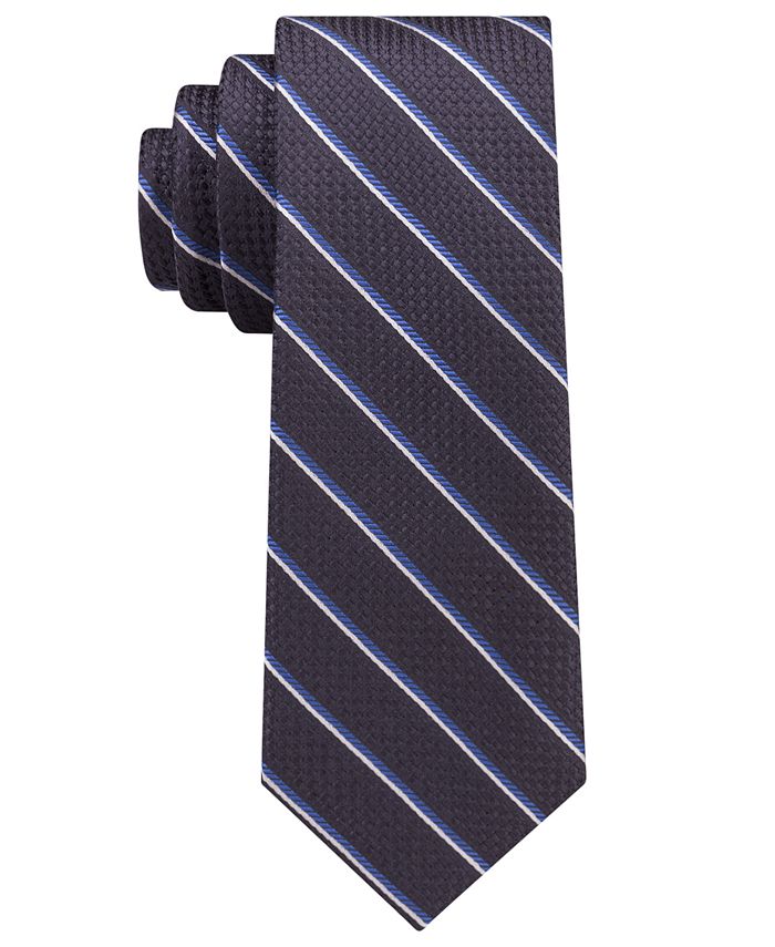 Michael Kors Men's Luxe Grenadine Stripe Slim Silk Tie - Macy's