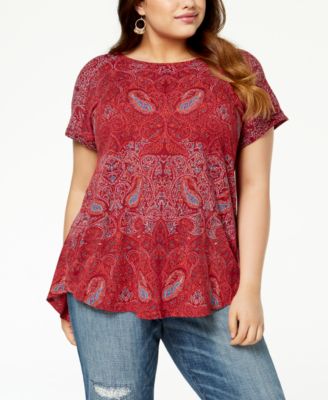 Lucky Brand Plus Size Paisley-Print T 