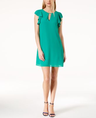 Vince Camuto Ruffle Sleeve Shift Dress - Macy's