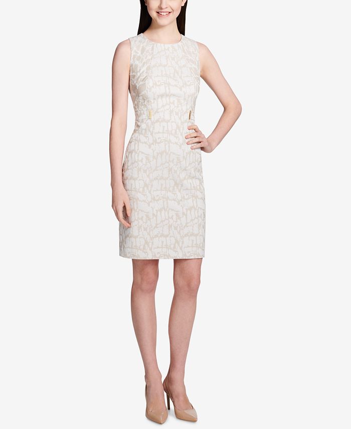 Calvin Klein Ruffle-Sleeve Sheath Dress - Macy's