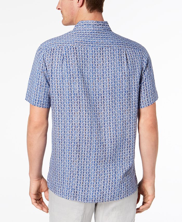 Tasso Elba Men's Geo-Print Pocket Shirt, Created for Macy's & Reviews ...