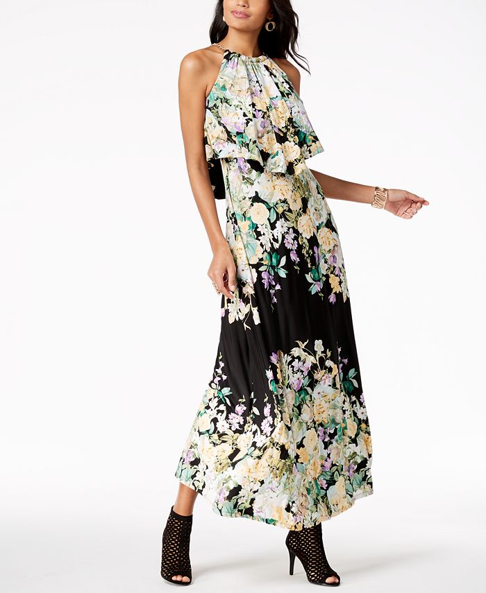 Thalia Sodi Printed Popover Maxi Dress, Created for Macy's - Macy's